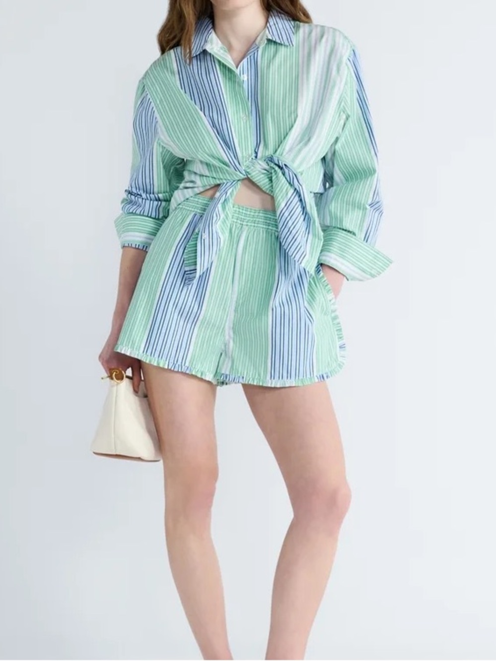 Free Assembly striped cotton poplin SET  size Small